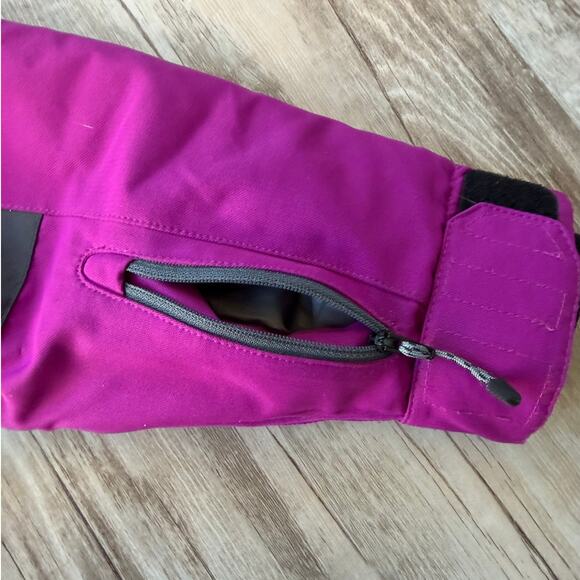 Obermeyer Girls Ski Snowboard Jacket Size 8 Small Black Purple Colorblock Winter - Picture 9 of 13